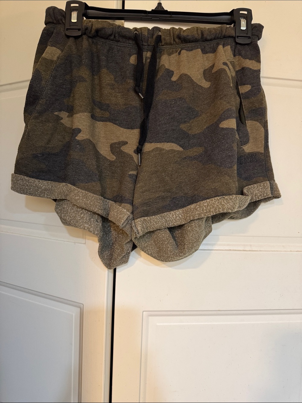 PINK Victoria's Secret Military Camo Hoodie and Short set - Olive Green - Picture 4 of 5